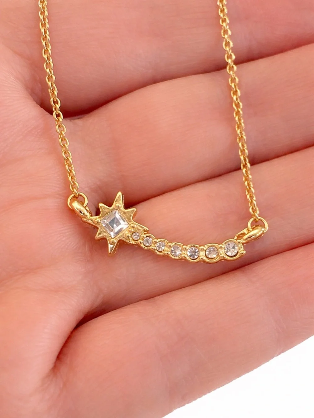 Banana Republic Gold Tone‎ Starburst Necklace 18
